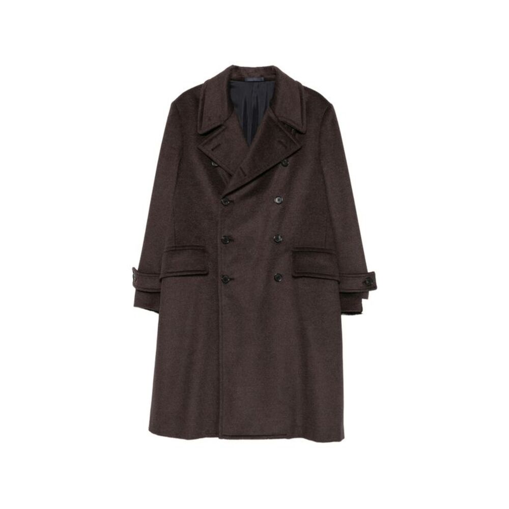 Caruso Brown Coats - Double Breasted Coats Men